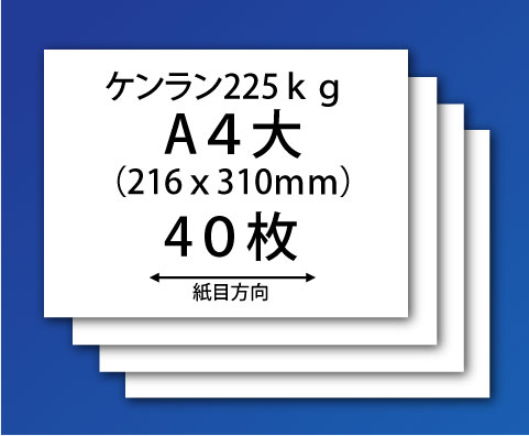 紙飛行機用紙（ケンラン225kg-A４大）40枚