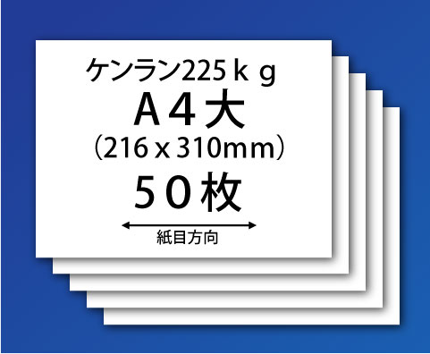 紙飛行機用紙（ケンラン225kg-A４大）50枚